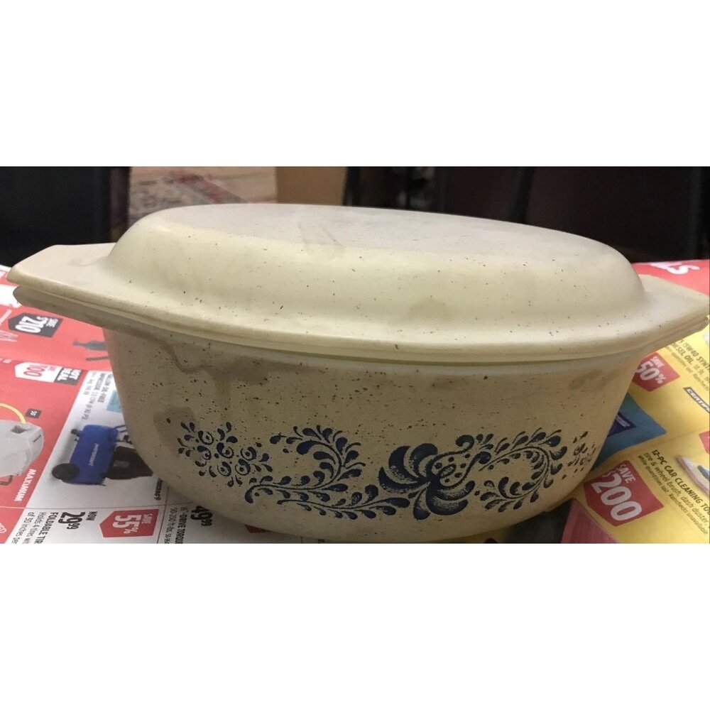 VTG PYREX Corning HOMESTEAD OVAL CASSEROLE DISH 043 w/ LID 1 1/2 qt 1.5 OVENWARE